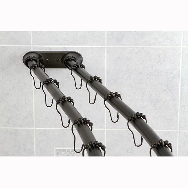 Adjustable Double Curved Gold Stainless Steel Shower Curtain Rod