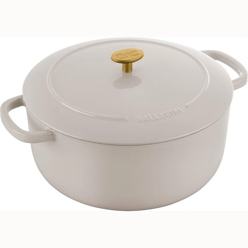 Bellamonte White Enameled Cast Iron 7.5-qt Dutch Oven