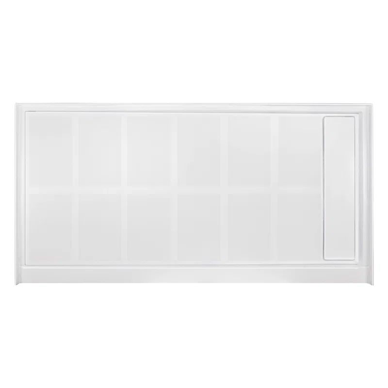 Transolid 60'' x 32'' White Resin Rectangular Shower Base with Right Hand Drain