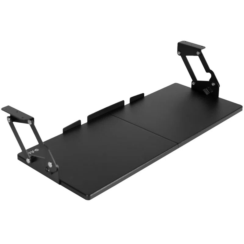 Black Adjustable Under Desk Keyboard Tray with Swinging Height