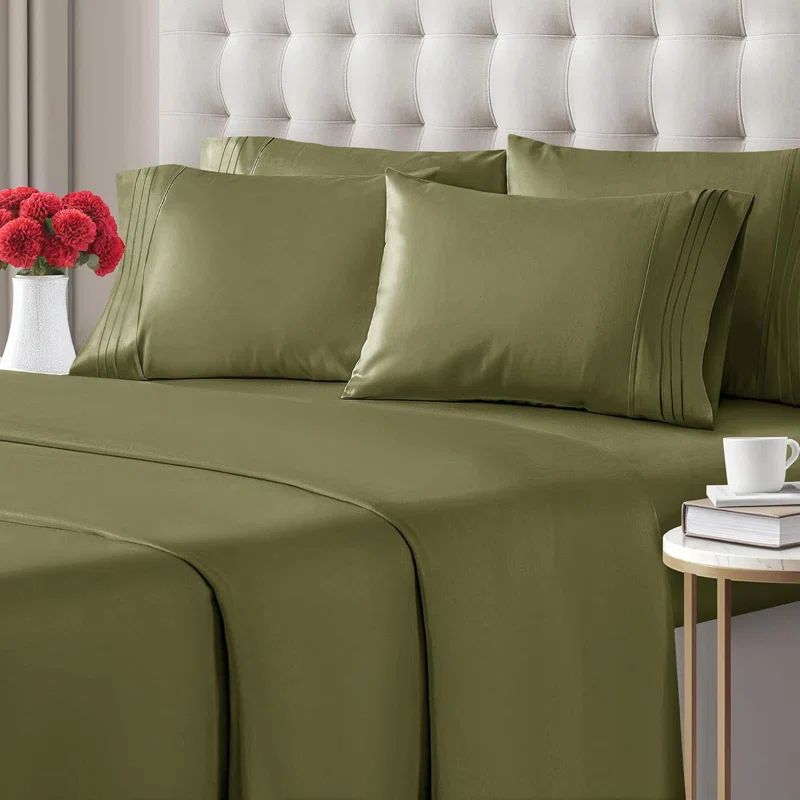 Sage Green Full Microfiber Deep Pocket Bedding Set