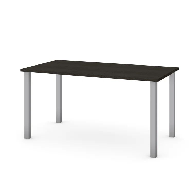 Deep Grey Laminate Office Desk with Metal Legs