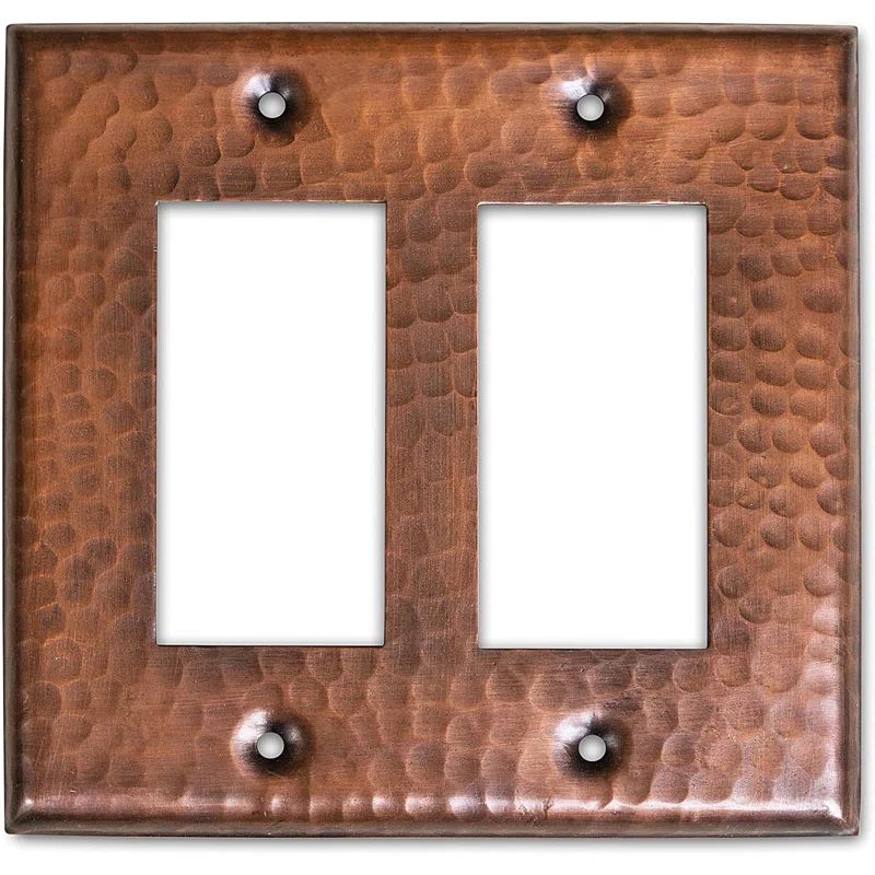 Hand Hammered Copper 2-Gang Rocker Decorative Wall Plate