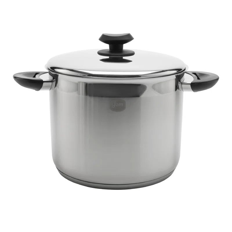 Silver 7 Qt Stainless Steel Induction Compatible Stock Pot