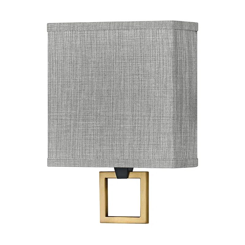 Black and Brass LED Wall Sconce with Gray Shade