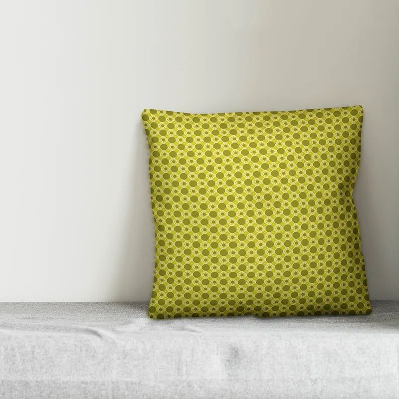 Green Folk Geometric Pattern Euro Pillow Cover