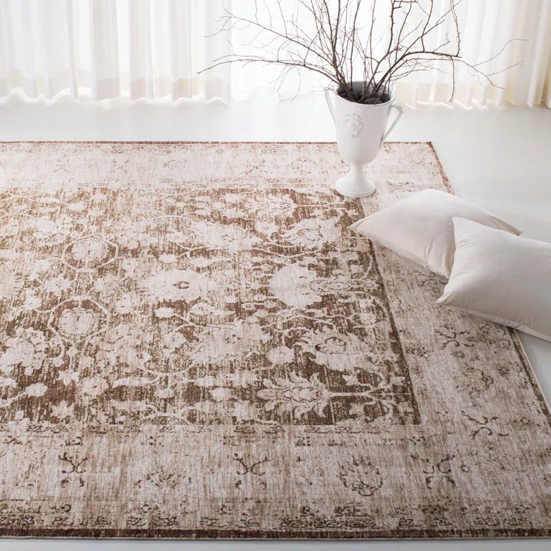 Ivory and Beige 9' x 12' Hand-Tufted Viscose Rug