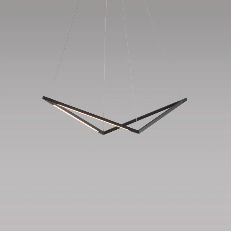 Z-Bar Bird Matte Black Aluminum LED Pendant Light