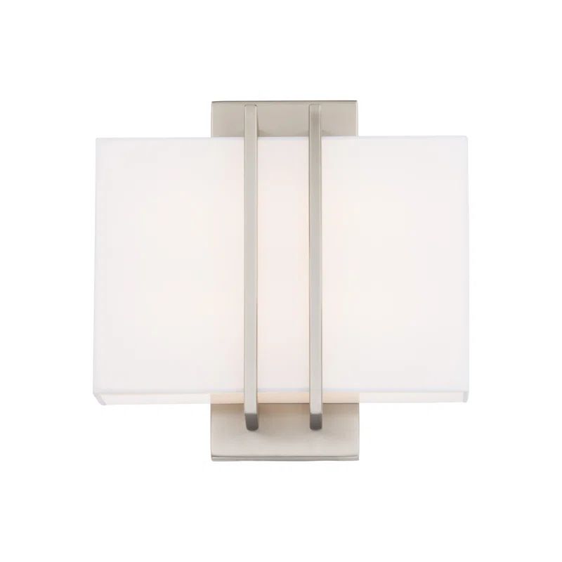 Downton Brushed Nickel Rectangular LED Sconce - Dimmable and Direct Wired