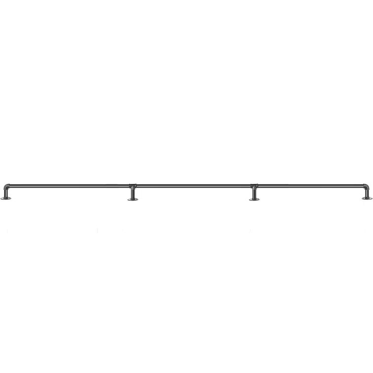 Black Carbon Steel 35.83" Stair Handrail with PVC Coating