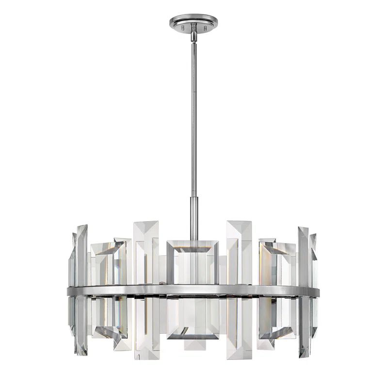 Odette Polished Nickel 9-Light Crystal Chandelier