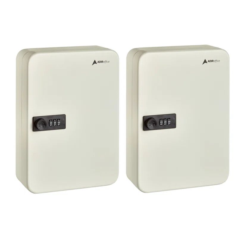 Red Steel Wall-Mount 48-Key Combination Lock Cabinet