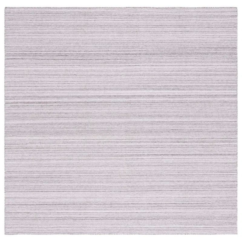 Ivory Flat Woven Handmade Square Synthetic Rug