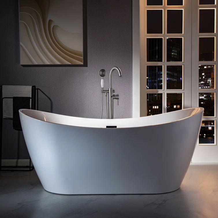 White Solid Surface Rectangular Alcove Shower Pan Base