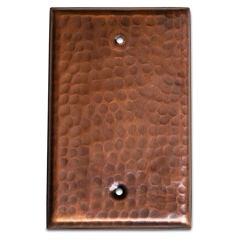 Hand Hammered Copper 1-Gang Rustic Metal Wall Plate