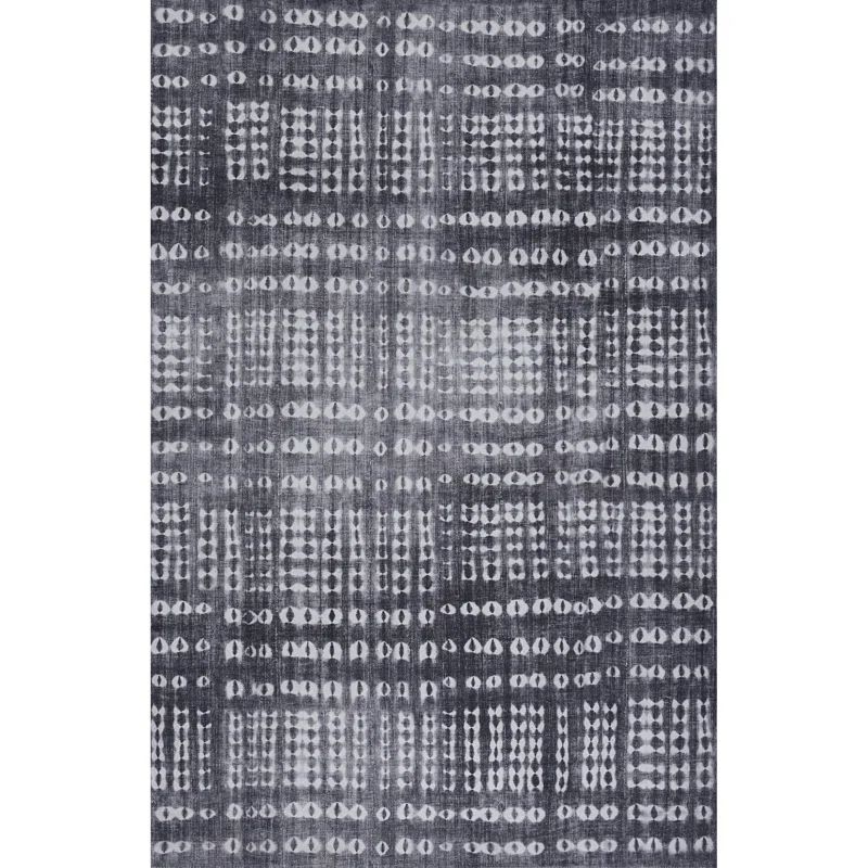 Charcoal Flat Woven Synthetic Area Rug 5' x 7'