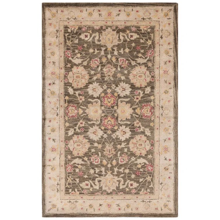 Handmade Olive Grey and Beige Wool Runner Rug