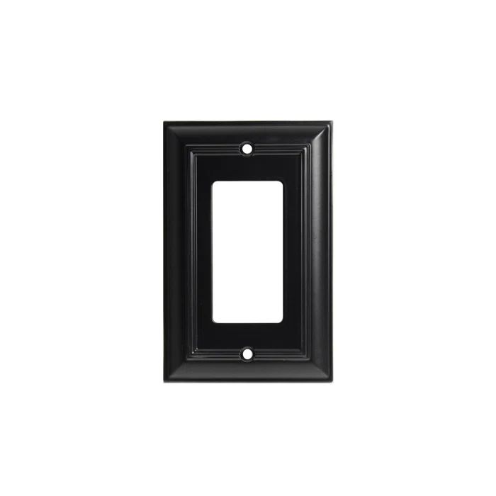 Matte Black Single Rocker Switch Wall Plate