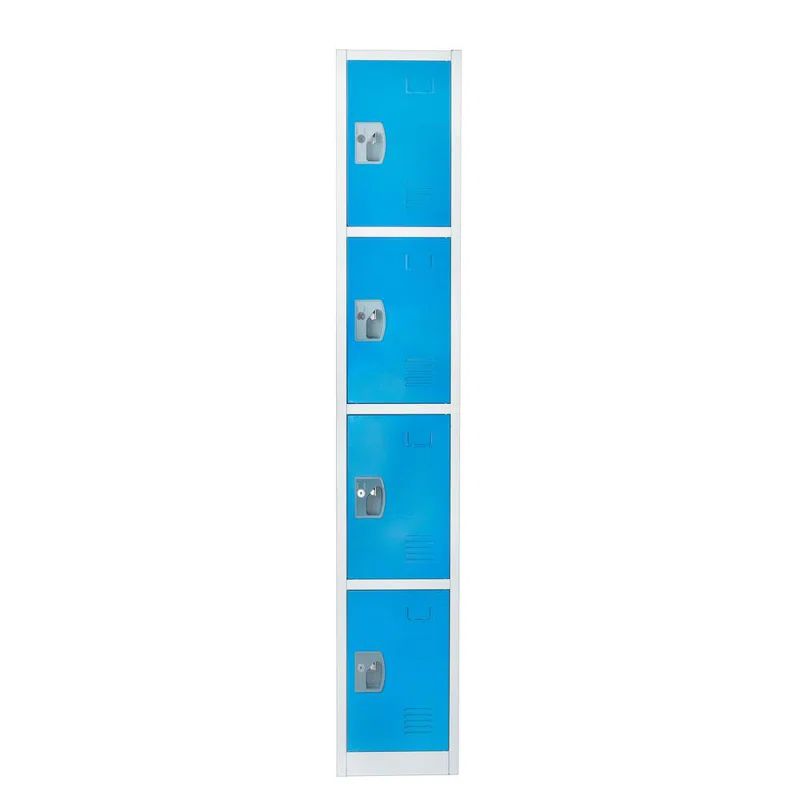 Blue 72" Steel 4-Tier Storage Locker with Key Lock