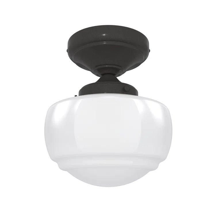 Noble Bronze Saddle Creek 6.75" Schoolhouse Semi-Flush Mount Light