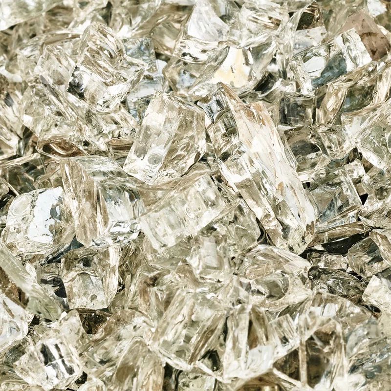 White Cloud Reflective Fire Glass for Fire Pits, 1/2 inch, 10 lbs