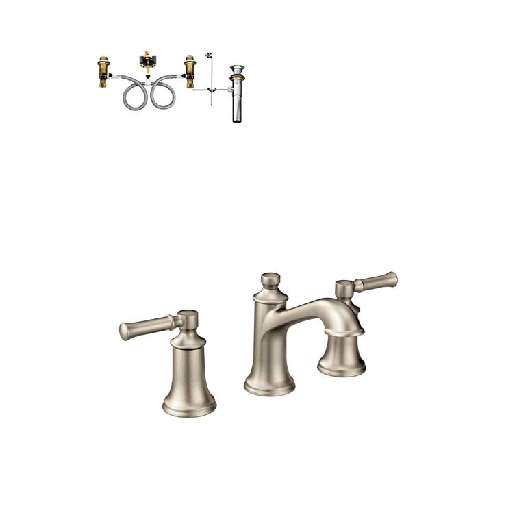 Elegant Modern 5'' High Arc Black Nickel Widespread Bathroom Faucet