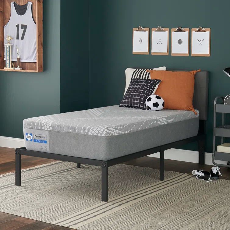 Twin Gray Gel Memory Foam Hybrid Adjustable Mattress