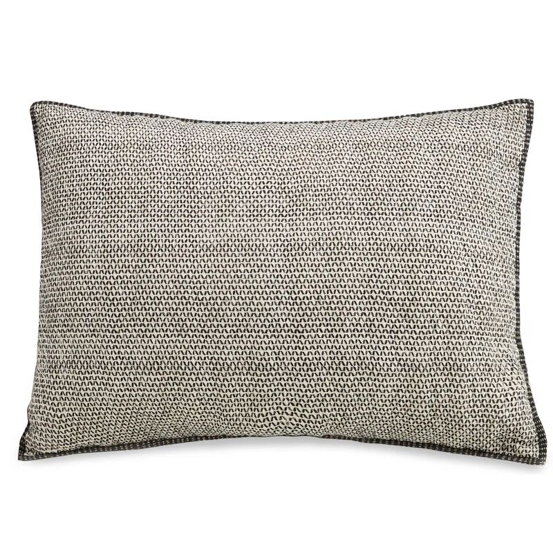 Graphite Gray King Cotton Embroidered Sham