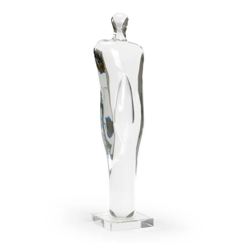 Coastal Elegance 18" Glass Figurine Sculpture for Contemporary Decor