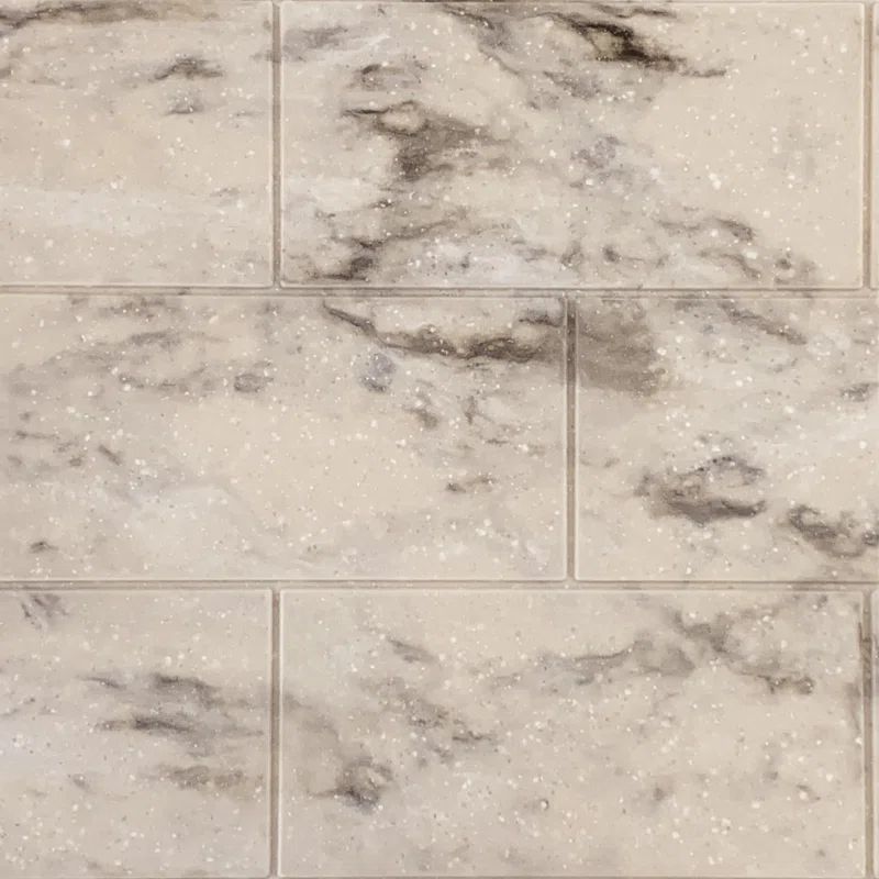 SaraMar Sand Creme 36" x 96" Glue to Wall Shower Kit