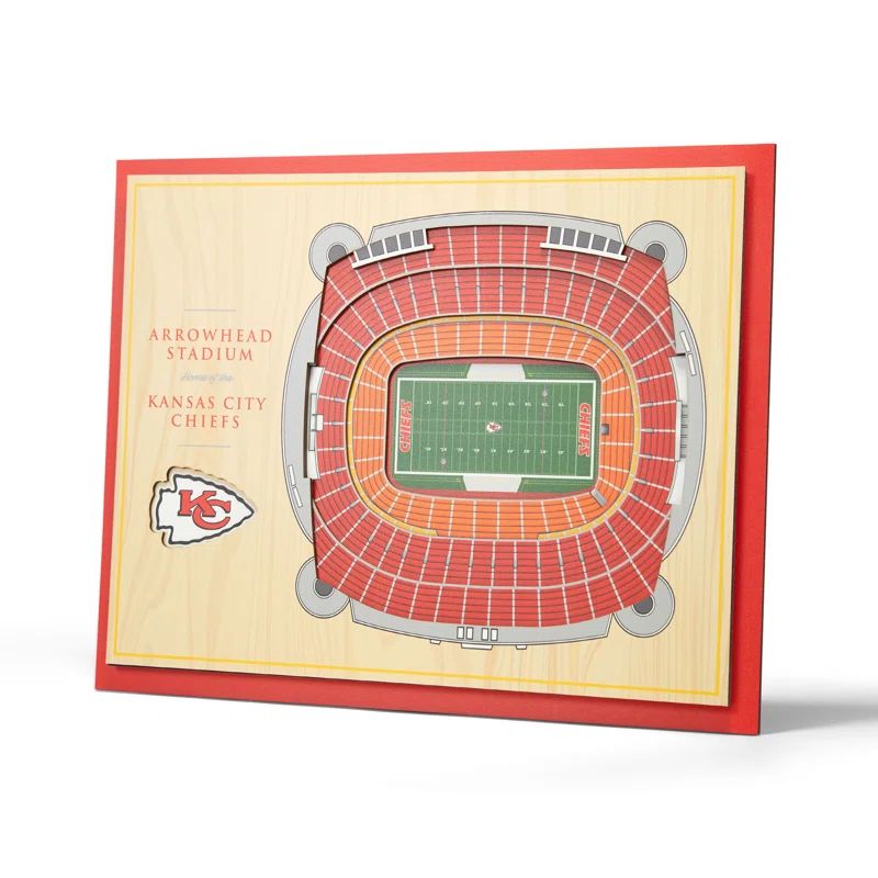 Kansas City Chiefs 17'' x 13'' 5-Layer StadiumView 3D Timber Wall Art