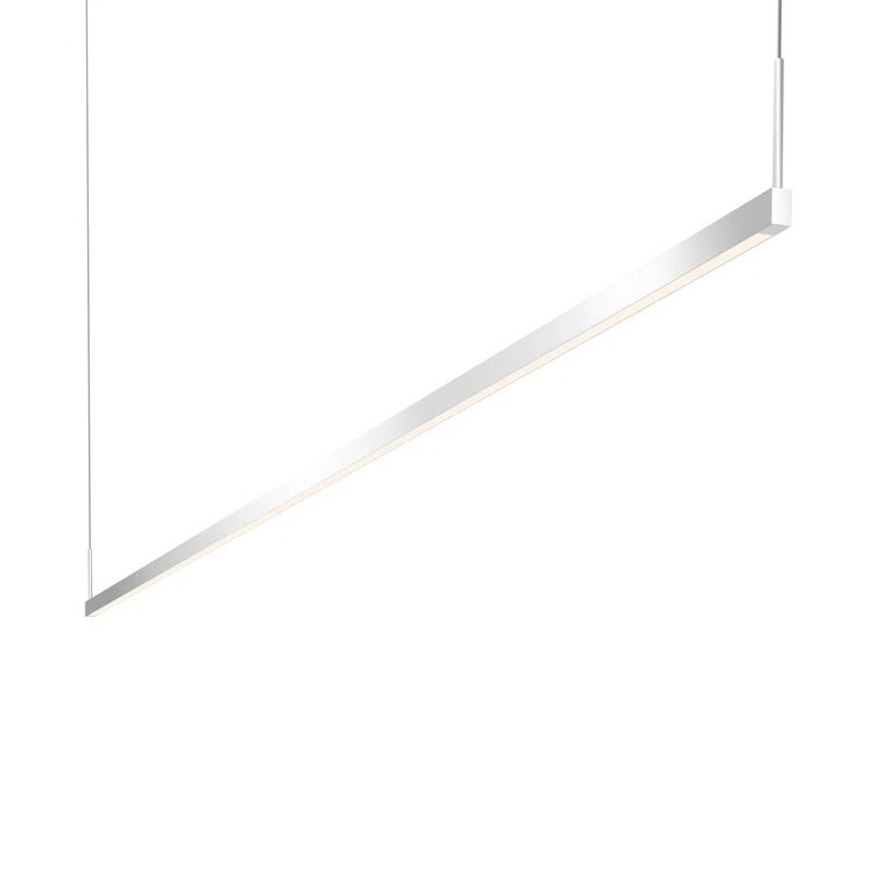 Sleek Silver Thin-Line 48" LED Pendant Light for Indoor/Outdoor