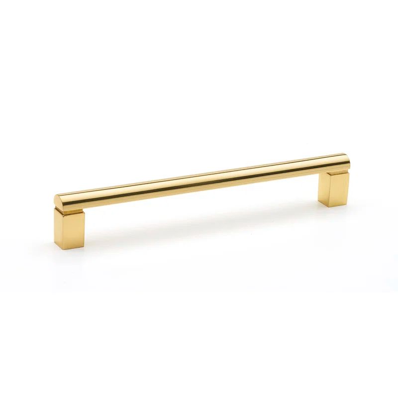 Unlacquered Brass Modern Bar Pull with Mounting Hardware
