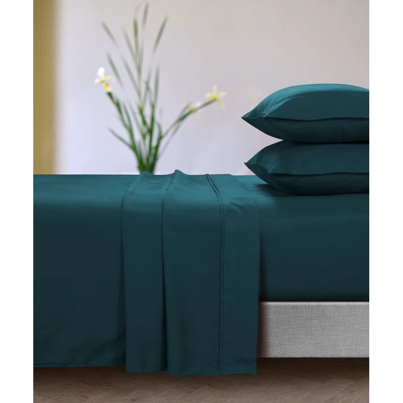 California King Peacock Deep Pocket Microfiber Sheet Set