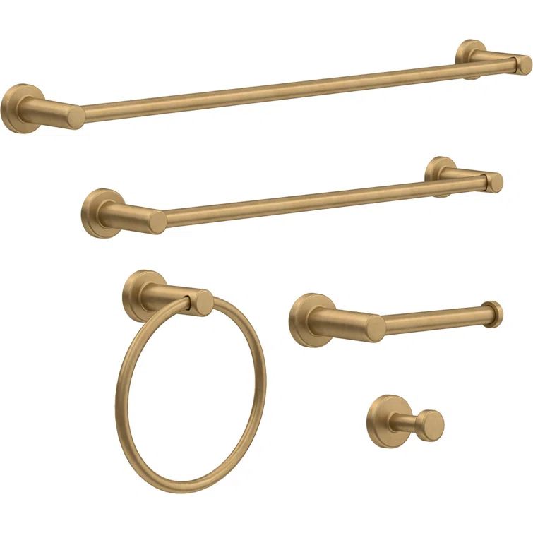 Wake Satin Gold 25.44" Metal Bathroom Hardware Set