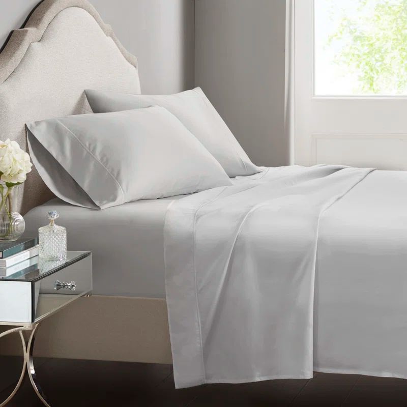 Luxury Gray Egyptian Cotton Queen Sheet Set with Deep Pockets