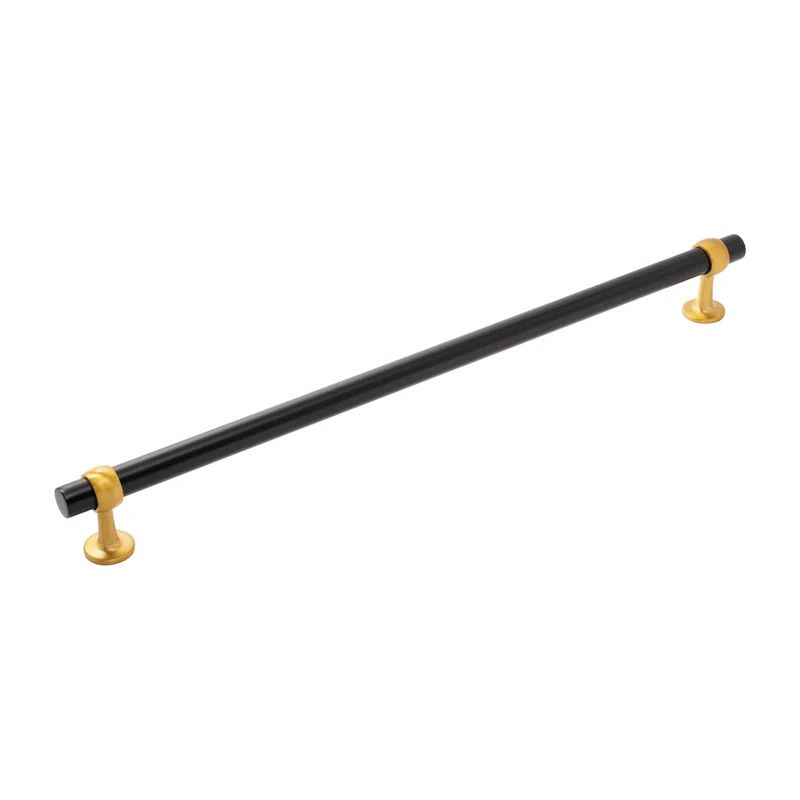 18" Matte Black and Brushed Golden Brass Appliance Pull