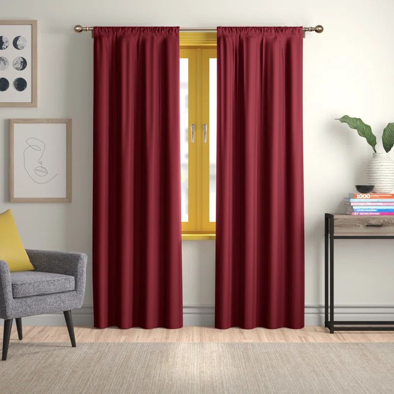 Sangria Polyester Blackout Rod Pocket Drape Panel