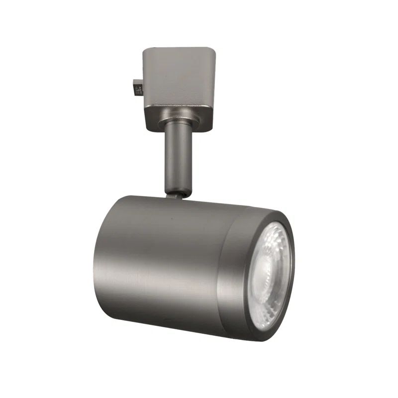 Brushed Nickel LED Adjustable Track Head with Clear Glass Lens