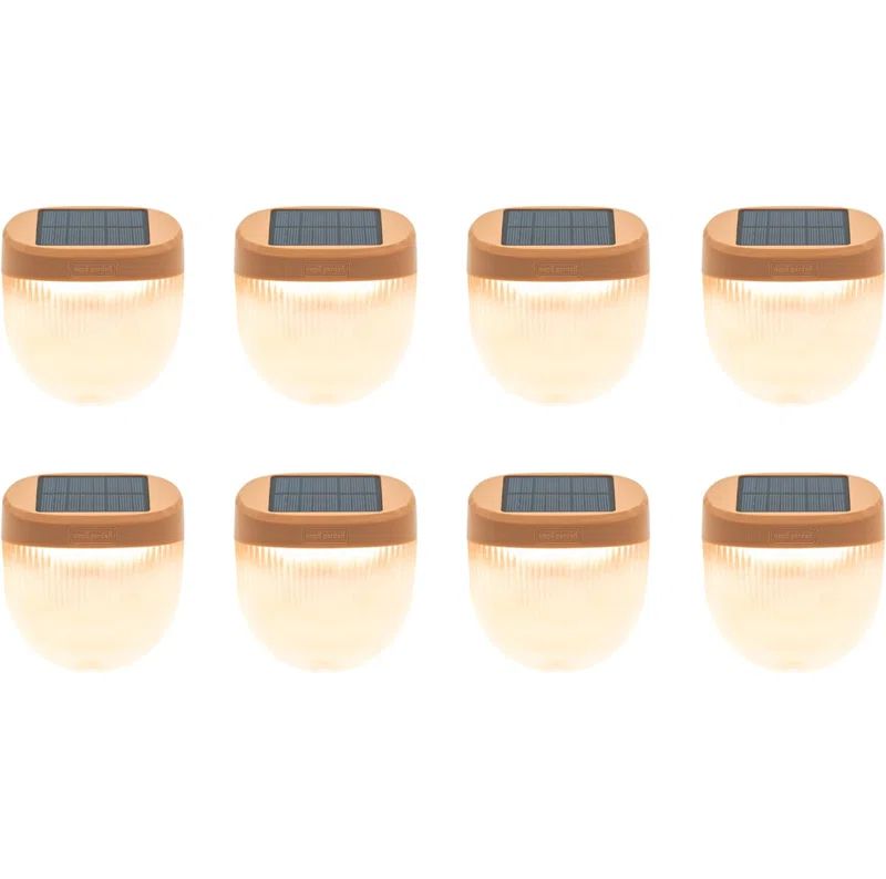 Terra Cotta Rippled Solar Powered LED Garden Lights, 8 Pack