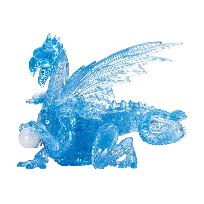 Blue Crystal Dragon 3D Puzzle with Marble Egg