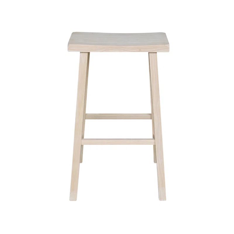 Unfinished 29" Saddle Seat Backless Wood Stool