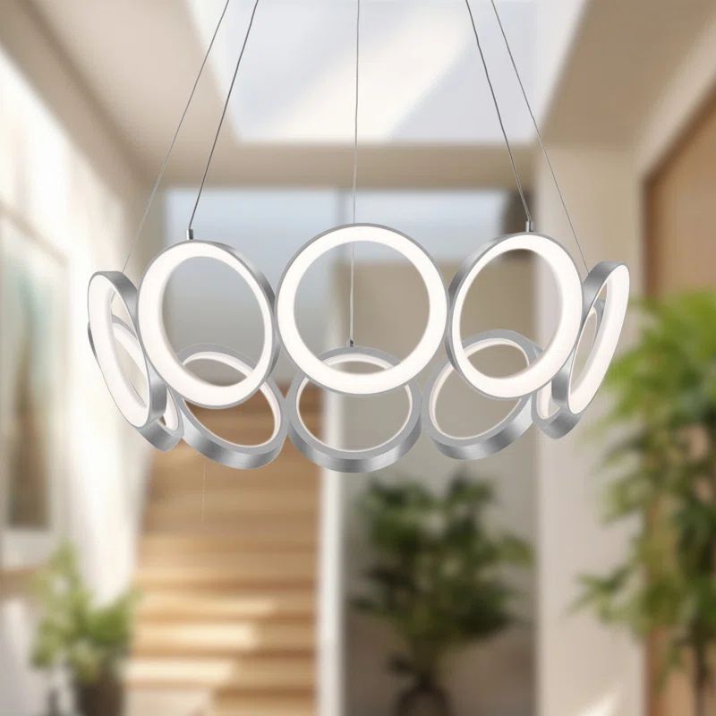 Oros Antique Brass 10-Light Dimmable LED Chandelier
