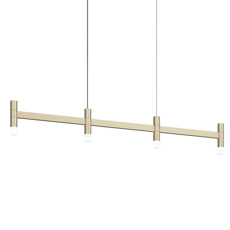 Sleek Black LED Drum Linear Pendant for Indoor/Outdoor Use