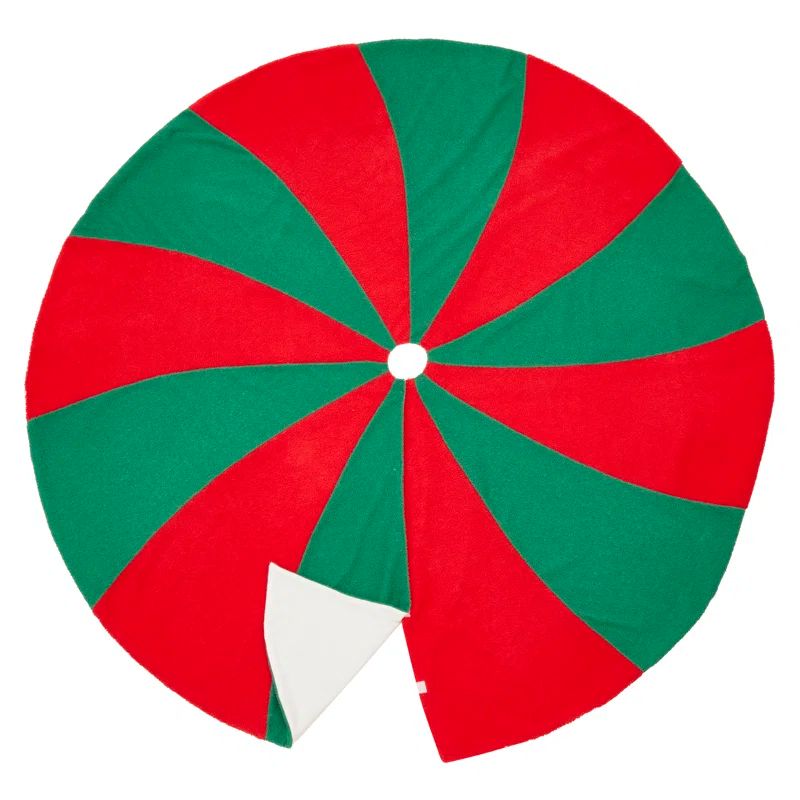 Festive Red and Green Candy Cane Tree Skirt