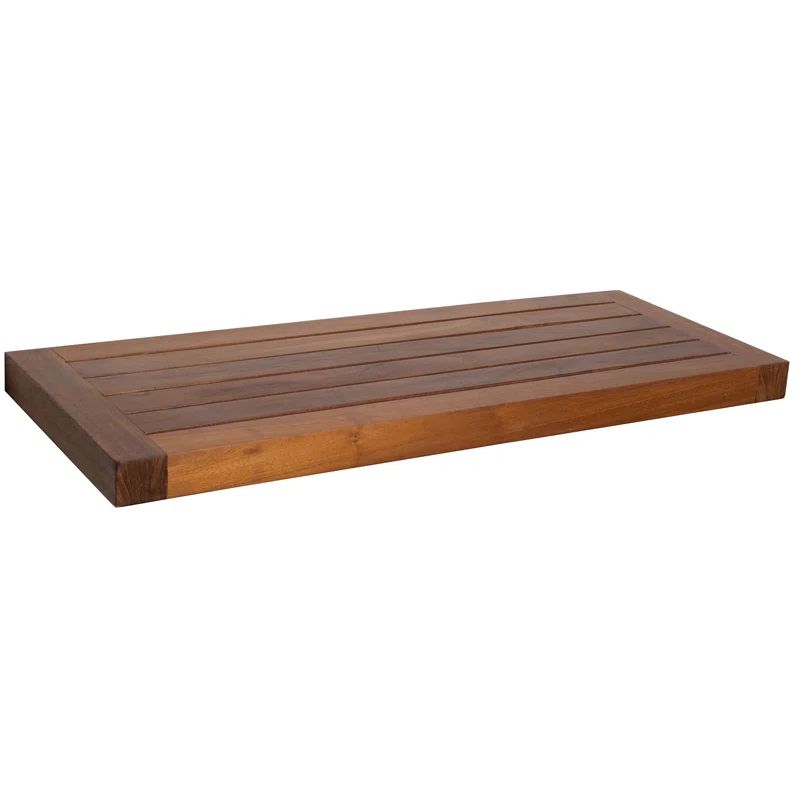 Elegant 24" Moa Teak Floating Wall Shelf in Rich Brown