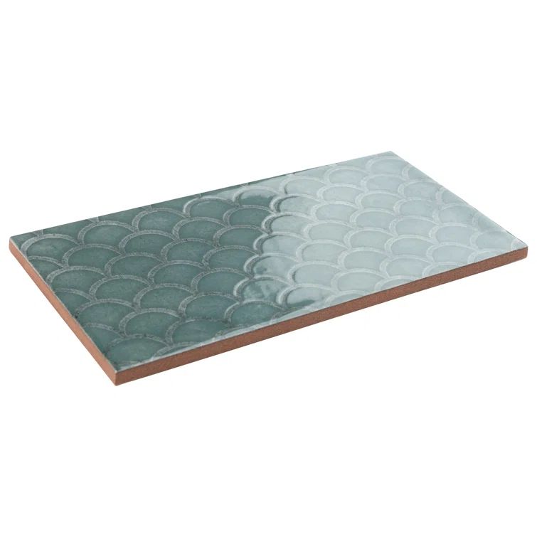 Camden 8" x 4" Emerald Ceramic Patterned Subway Tile