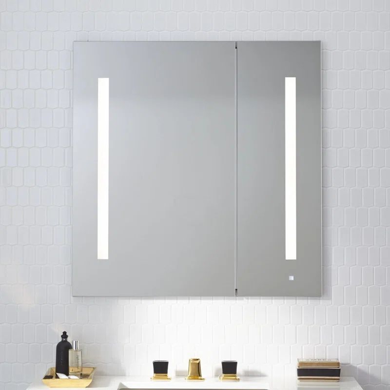 Sleek 40"x35" Modern Rectangular Frameless Mirror Cabinet with Bluetooth