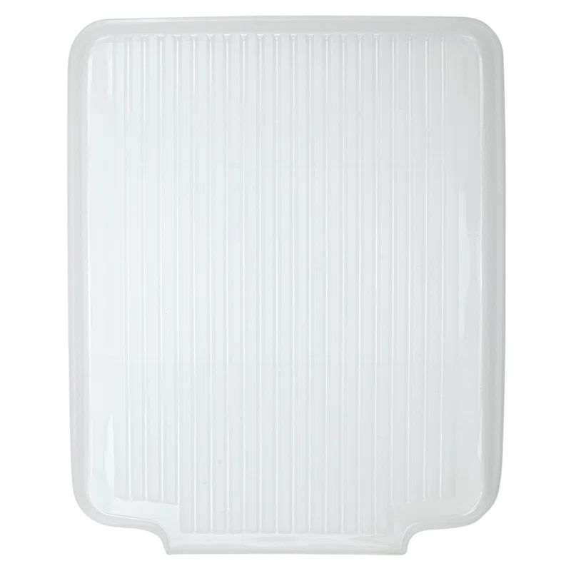 White Foldable Plastic Dish Drain Board, 15.5 inches
