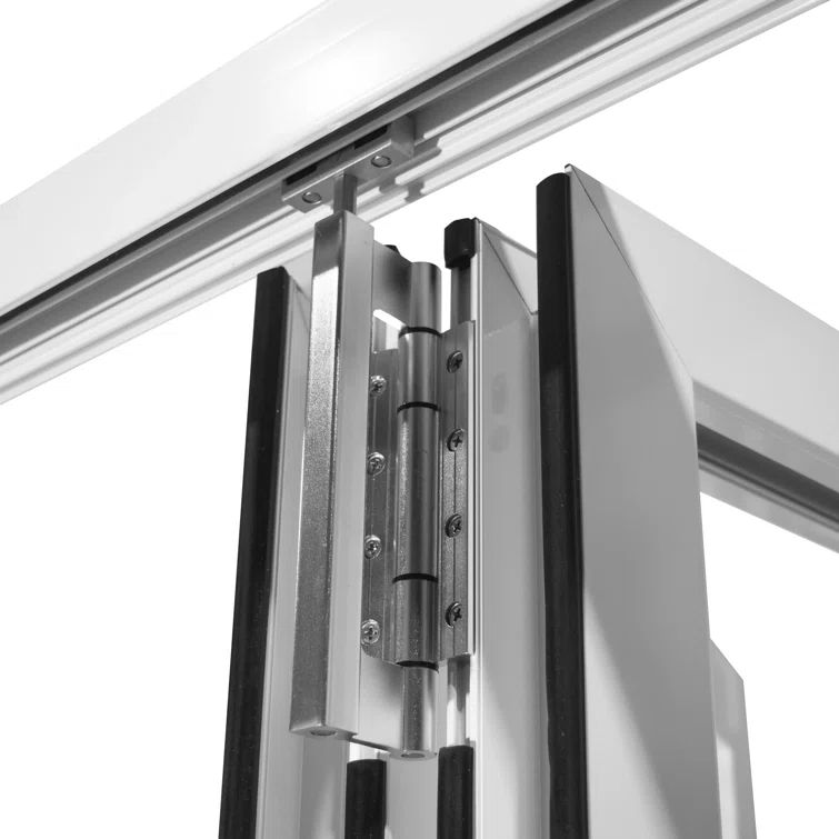 White Aluminum 96" x 80" 3-Panel Folding Patio Door